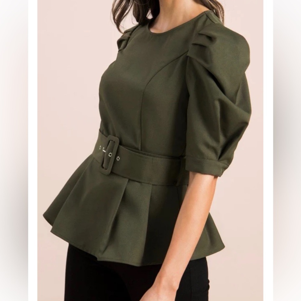Peplum top in Olive size M